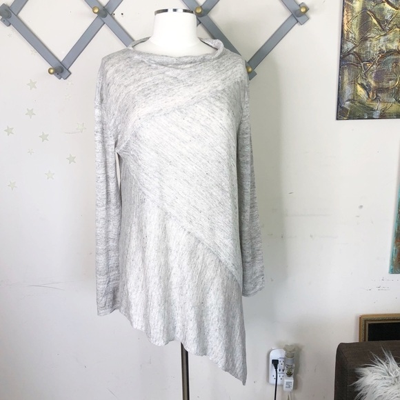 INHABIT asymmetrical grey linen lightweight sweater - Picture 6 of 13